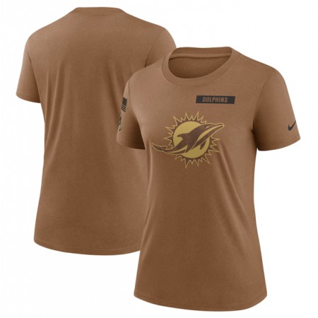 Women's Miami Dolphins 2023 Brown Salute To Service Legend Performance T-Shirt(Run Small)