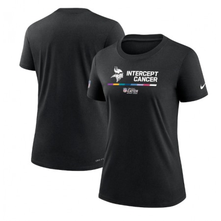 Women's Minnesota Vikings 2022 Black Crucial Catch Performance T-Shirt(Run Small)