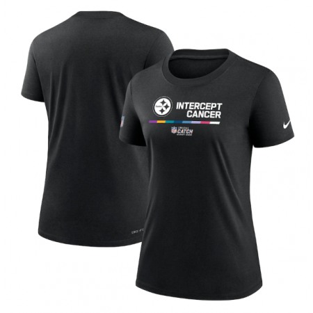 Women's Pittsburgh Steelers 2022 Black Crucial Catch Performance T-Shirt(Run Small)