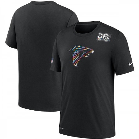 Men's Atlanta Falcons 2020 Black Sideline Crucial Catch Performance T-Shirt