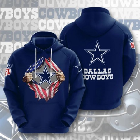 Men's Dallas Cowboys Blue 3D Trending T-Shirt Hoodie