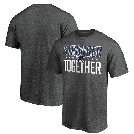 Men's Dallas Cowboys Heather Charcoal Stronger Together T-Shirt