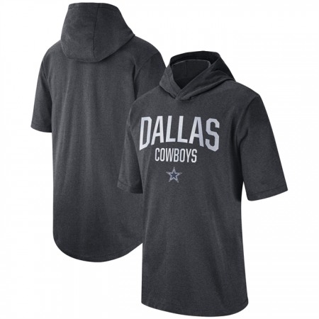 Men's Dallas Cowboys Heathered Charcoal Sideline Training Hoodie Performance T-Shirt