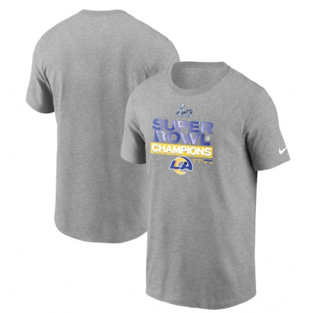 Men's Los Angeles Rams 2022 Heathered Gray Super Bowl LVI Champions Locker Room Trophy Collection T-Shirt