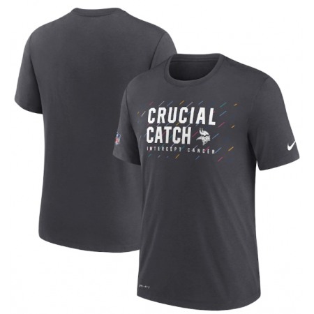 Men's Minnesota Vikings Charcoal 2021 Crucial Catch Performance T-Shirt