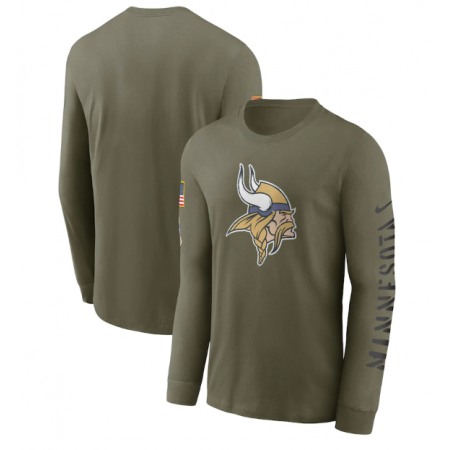 Men's Minnesota Vikings Olive 2022 Salute to Service Long Sleeve T-Shirt