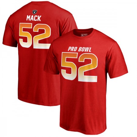 Raiders #52 Khalil Mack AFC Pro Line 2018 NFL Pro Bowl Red T-Shirt