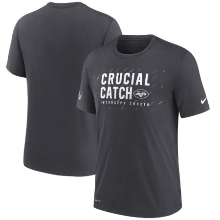 Men's New York Jets Charcoal 2021 Crucial Catch Performance T-Shirt