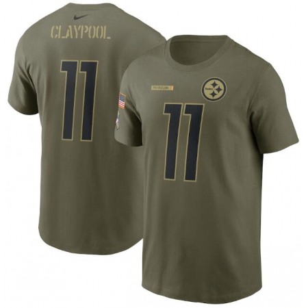 Men's Pittsburgh Steelers #11 Chase Claypool 2021 Olive Salute To Service Legend Performance T-Shirt