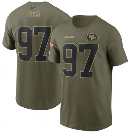 Men's San Francisco 49ers #97 Nick Bosa 2021 Olive Salute To Service Legend Performance T-Shirt