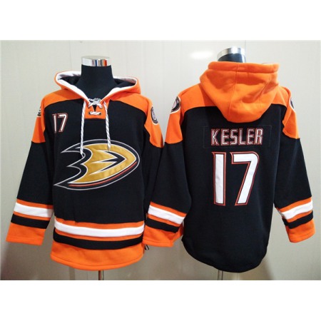 Men's Anaheim Ducks #17 Ryan Kesler Black Ageless Must-Have Lace-Up Pullover Hoodie