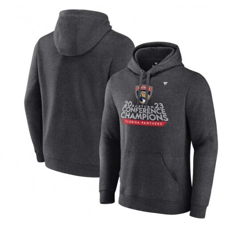 Men's Florida Panthers Heather Charcoal 2023 Eastern Conference Champions Locker Room Pullover Hoodie