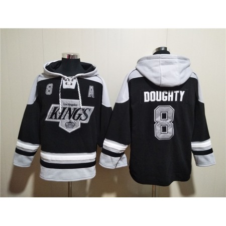 Men's Los Angeles Kings #8 Drew Doughty Black Ageless Must-Have Lace-Up Pullover Hoodie