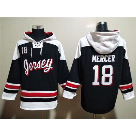 Men's New Jersey Devils #18 Dawson Mercer Black/White Ageless Must-Have Lace-Up Pullover Hoodie
