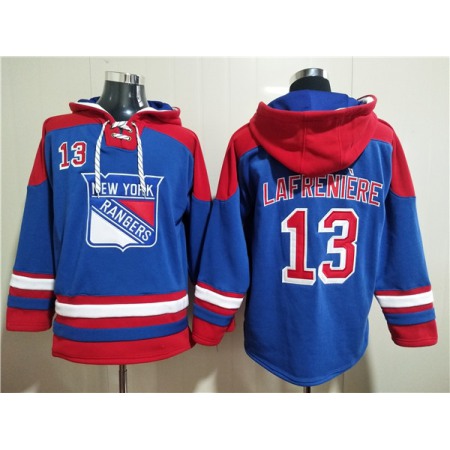 Men's New York Rangers #13 Alexis Lafreniere Blue Ageless Must-Have Lace-Up Pullover Hoodie