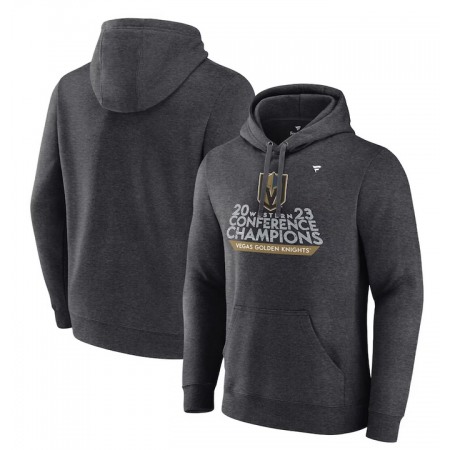 Men's Vegas Golden Knights Heather Charcoal 2023 Western Conference Champions Locker Room Pullover Hoodie