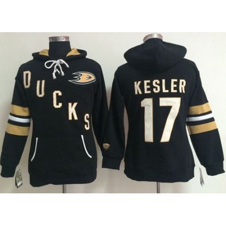 Anaheim Ducks #17 Ryan Kesler Black Women's Old Time Heidi NHL Hoodie
