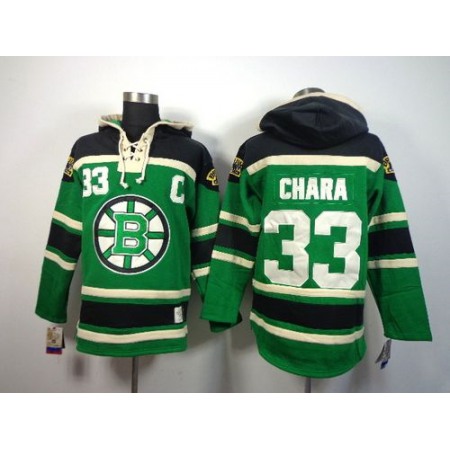Bruins #33 Zdeno Chara Green St. Patrick's Day McNary Lace Hoodie Stitched NHL Jersey