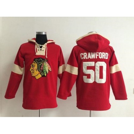 Chicago Blackhawks #50 Corey Crawford Red Pullover NHL Hoodie