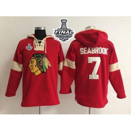 Chicago Blackhawks #7 Brent Seabrook Red 2015 Stanley Cup Pullover NHL Hoodie