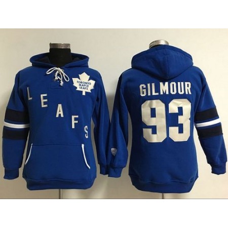 Toronto Maple Leafs #93 Doug Gilmour Blue Women's Old Time Heidi Hoodie NHL Hoodie