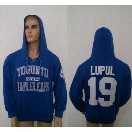 CCM Toronto Maple Leafs #19 Joffrey Lupul Blue Lace Up Hoodie