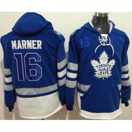 Maple Leafs #16 Mitchell Marner Blue Name & Number Pullover NHL Hoodie