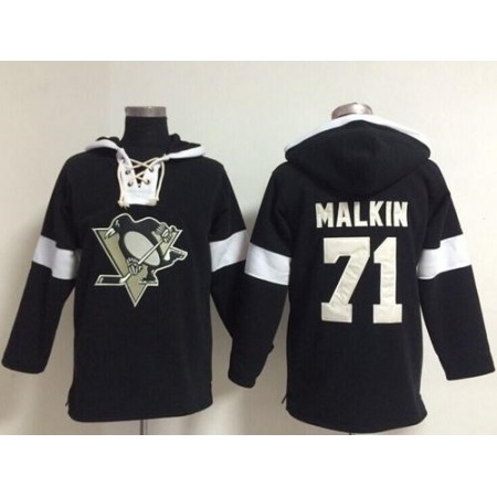 Penguins #71 Evgeni Malkin Black NHL Pullover Hoodie