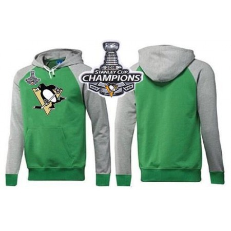 Pittsburgh Penguins Pullover 2016 Stanley Cup Champions Hoodie Green & Grey