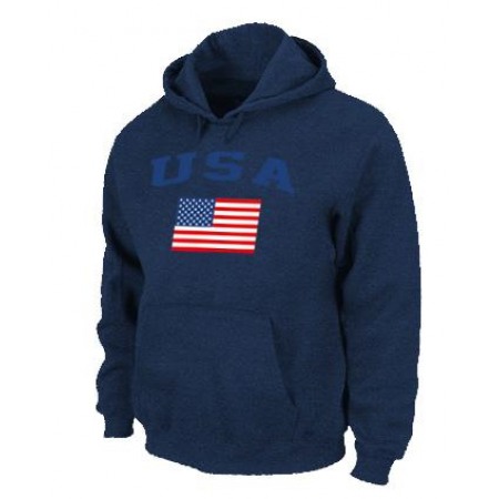 USA Olympics USA Flag Pullover NHL Hoodie Dark Blue