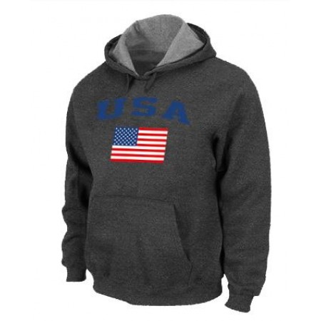 USA Olympics USA Flag Pullover NHL Hoodie Dark Grey