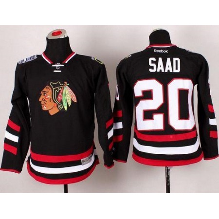 Blackhawks #20 Brandon Saad Black 2014 Stadium Series Stitched Youth NHL Jersey