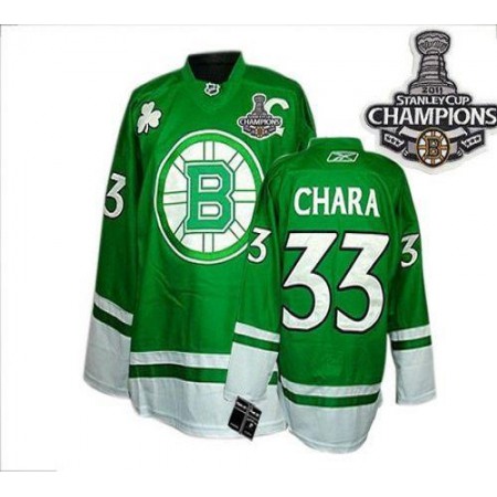Bruins 2011 Stanley Cup Champions St Patty's Day #33 Zdeno Chara Green Youth Stitched NHL Jersey