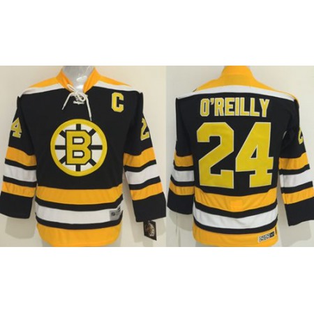 Bruins #24 Terry O'Reilly Black CCM Youth Stitched NHL Jersey