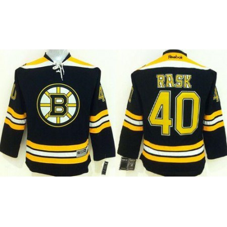 Bruins #40 Tuukka Rask Black Youth Stitched NHL Jersey