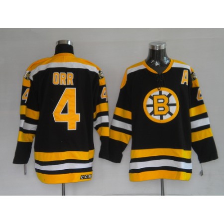 Bruins #4 Bobby Orr CCM Black Stitched Youth NHL Jersey