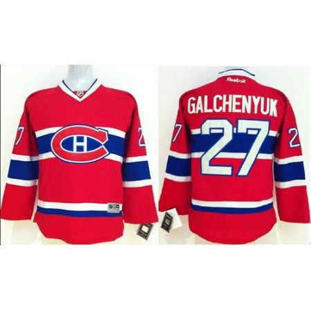 Canadiens #27 Alex Galchenyuk Red Stitched Youth NHL Jersey