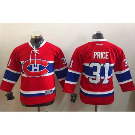 Canadiens #31 Carey Price Stitched CH Red Youth NHL Jersey