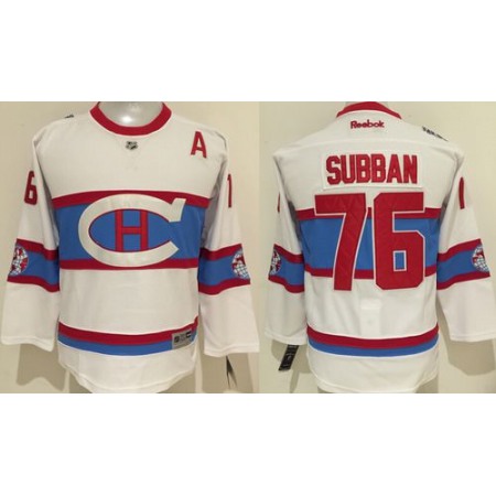 Canadiens #76 P.K Subban White 2016 Winter Classic Stitched Youth NHL Jersey