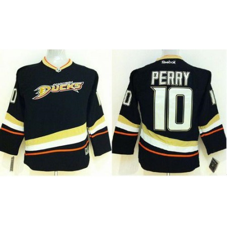 Ducks #10 Corey Perry Black Youth Stitched NHL Jersey
