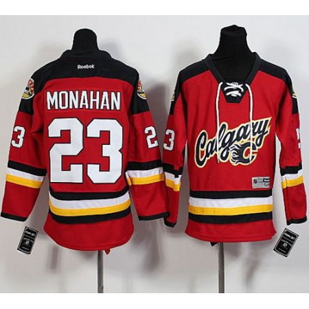 Flames #23 Sean Monahan Red Alternate Stitched Youth NHL Jersey
