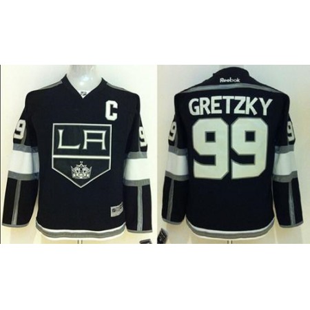 Kings #99 Wayne Gretzky Black Home Stitched Youth NHL Jersey