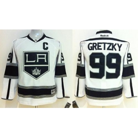 Kings #99 Wayne Gretzky White Road Stitched Youth NHL Jersey