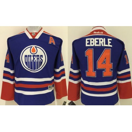 Oilers #14 Jordan Eberle Stitched Light Blue Youth NHL Jersey