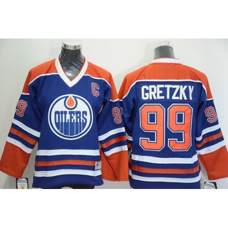 Oilers #99 Wayne Gretzky Stitched Light Blue Youth NHL Jersey
