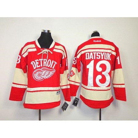Red Wings #13 Pavel Datsyuk Red 2014 Winter Classic Stitched Youth NHL Jersey