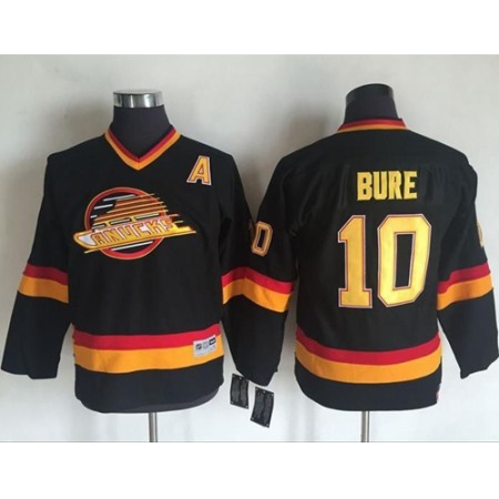 Canucks #10 Pavel Bure Black CCM Throwback Youth Stitched NHL Jersey