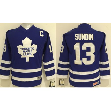 Maple Leafs #13 Mats Sundin Blue CCM Stitched Youth NHL Jersey