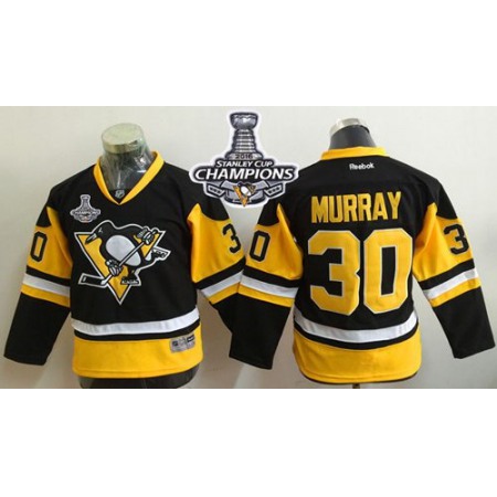 Penguins #30 Matt Murray Black Alternate 2016 Stanley Cup Champions Stitched Youth NHL Jersey