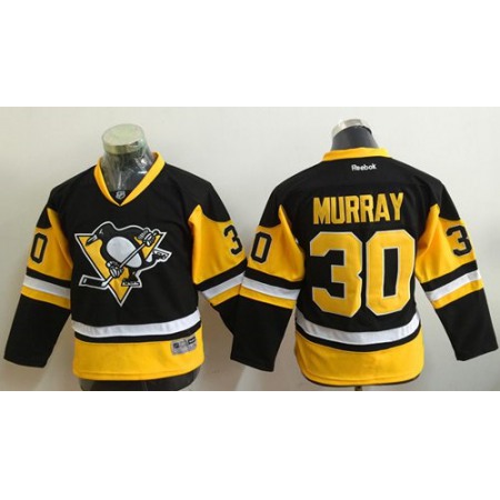 Penguins #30 Matt Murray Black Alternate Stitched Youth NHL Jersey